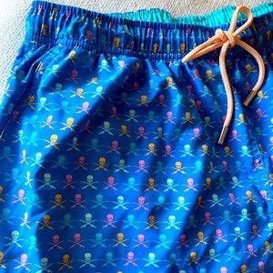 Peter Millar skull & fishing poles swim trunks